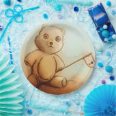 カラフル図解入りの、写真付きの紙プレート – テディ ペーパープレート (パーティー)