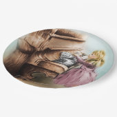 カラフル図解入りの、写真付きの紙プレート – ピアノガール ペーパープレート (アングル)