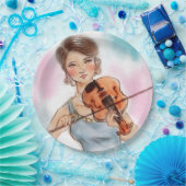 カラフル図解入りの、写真付きの紙プレート – ヴァイオリン ペーパープレート (パーティー)