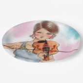 カラフル図解入りの、写真付きの紙プレート – ヴァイオリン ペーパープレート (アングル)