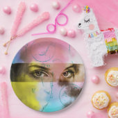 カラフル図解入りの、写真付きの紙プレート – 凝視 ペーパープレート (パーティー)