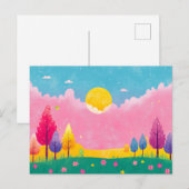 カラフル図解入りの、写真付きの自然 ポストカード (正面/裏面)