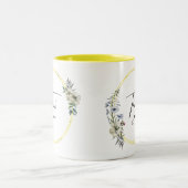 カラフル図解入りの、写真付きの花 ツートーンマグカップ (中央)