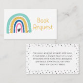 カラフル図解入りの、写真付きのRainbow Book Request Card プレイスカード (正面/裏面)