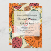 カラフル国の花葉結婚式招待状 招待状 (正面/裏面)