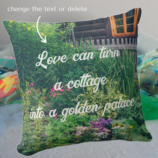 カラフル園のある田舎の家 クッション