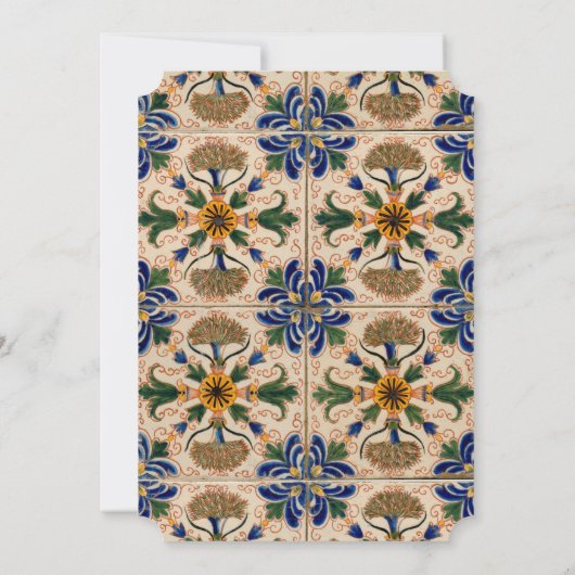 カラフル地中海のヴィンテージフローラ 招待状 (裏面)