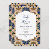 カラフル地中海のヴィンテージフローラ 招待状 (正面/裏面)