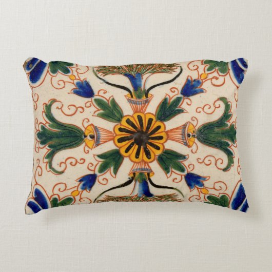カラフル地中海のヴィンテージ アクセントクッション (正面)