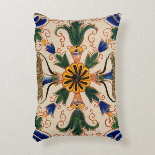 カラフル地中海のヴィンテージ アクセントクッション (正面(垂直))