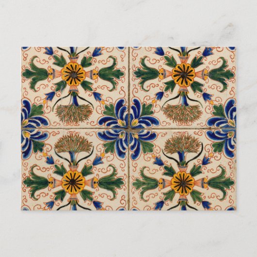 カラフル地中海のヴィンテージ シーズンポストカード (正面)