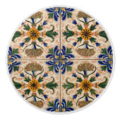 カラフル地中海のヴィンテージ セラミックノブ (正面)