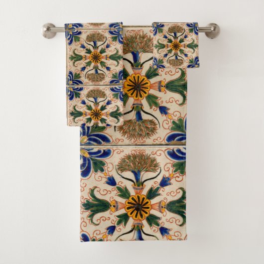 カラフル地中海のヴィンテージ バスタオルセット (インサイチュ)