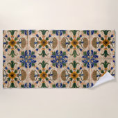 カラフル地中海のヴィンテージ ビーチタオル (正面)