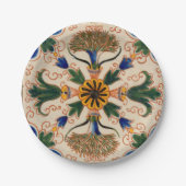 カラフル地中海のヴィンテージ ペーパープレート (正面)