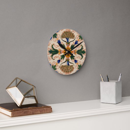 カラフル地中海のヴィンテージ ラウンド壁時計 (オフィス)