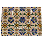 カラフル地中海のヴィンテージ ラージペーパーバッグ (正面)