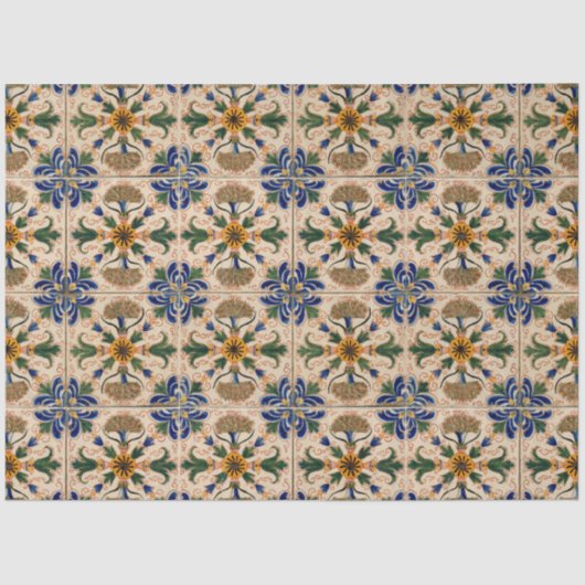 カラフル地中海のヴィンテージ 薄葉紙 (正面)