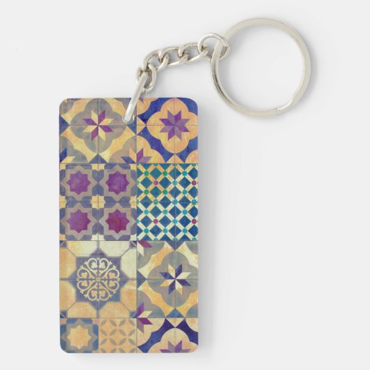 カラフル地中海の瓦伝統的瓦 キーホルダー (裏面)