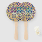 カラフル地中海の瓦伝統的瓦 ハンドファン (正面&裏面)