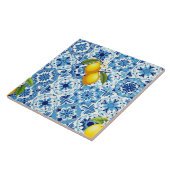 カラフル地中海の,モザイク,ブルー,レモン タイル (側面)