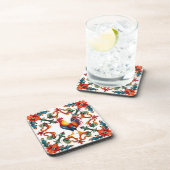 カラフル地中海の，モザイク，雄鶏，鳥 コースター (右側)