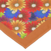 カラフル培養フローラ金ゴールド赤い青のパターン テーブルクロス (アングル)