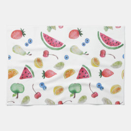 カラフル夏の果物 キッチンタオル
