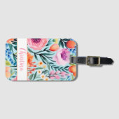 カラフル夏の花のデザイン名 ラゲッジタグ (正面横)