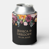 カラフル夏の花縁どの結婚デザイン 缶クーラー (缶正面)