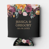 カラフル夏の花縁どの結婚デザイン 缶クーラー (裏面)