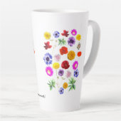 カラフル夏の花、こんにちは夏 カフェラテマグ (右アングル)