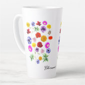 カラフル夏の花、こんにちは夏 カフェラテマグ (左アングル)