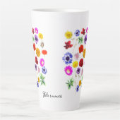 カラフル夏の花、こんにちは夏 カフェラテマグ (正面)