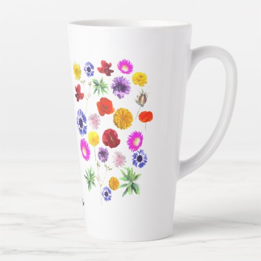 カラフル夏の花、こんにちは夏 カフェラテマグ (右)