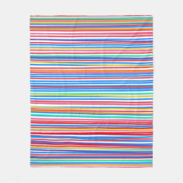 カラフル夏期ストライプパターン フリースブランケット