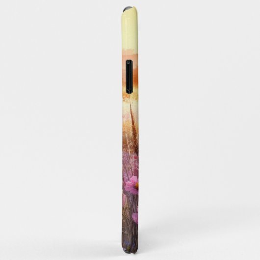 カラフル夕日ワイルドフラワーフローラ水彩画 Case-Mate iPhoneケース (裏面/右)