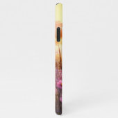 カラフル夕日ワイルドフラワーフローラ水彩画 iPhoneケース (右側)