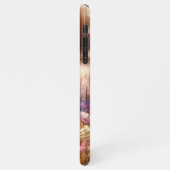 カラフル夕日ワイルドフラワーフローラ水彩画 iPhoneケース (左側)