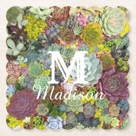 カラフル多肉植物 ペーパーコースター