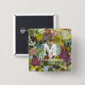 カラフル多肉植物 缶バッジ (正面&裏面)