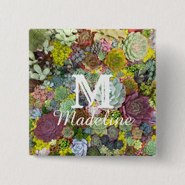 カラフル多肉植物 缶バッジ