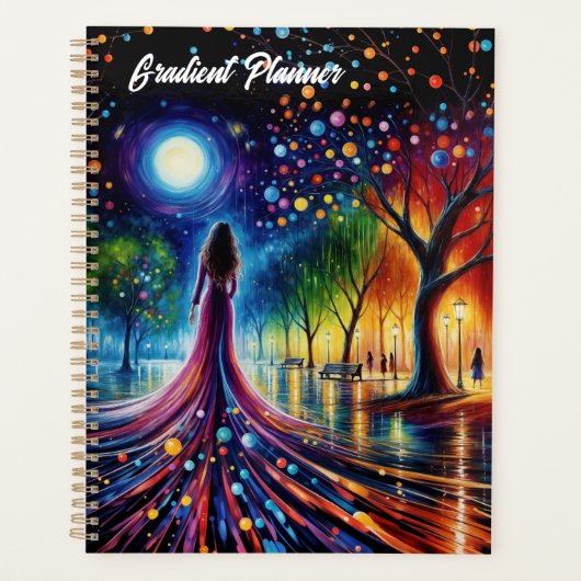 カラフル夢抽象芸術ファンタジー勾配 プランナー手帳 (正面)