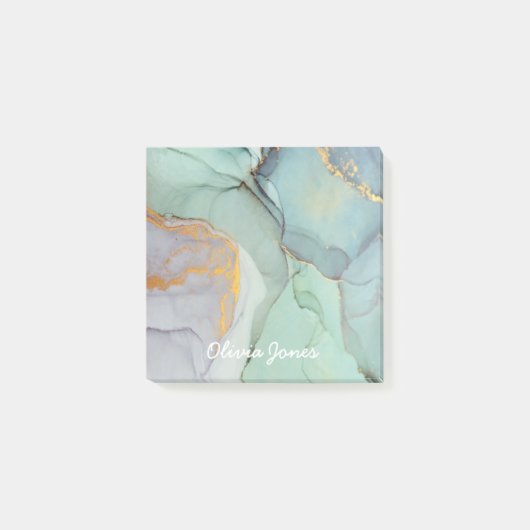 カラフル大理パーソナライズされた石の柱 ポストイット (正面)