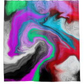 カラフル大理石アートの爆発 シャワーカーテン (正面)