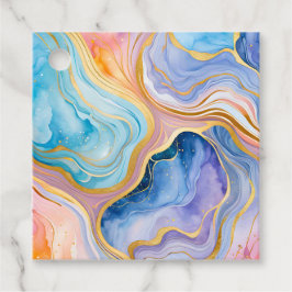 カラフル大理石インクアートギフトラベル フェイバータグ