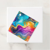 カラフル大理石インクアートギフトラベル フェイバータグ (インサイチュ)