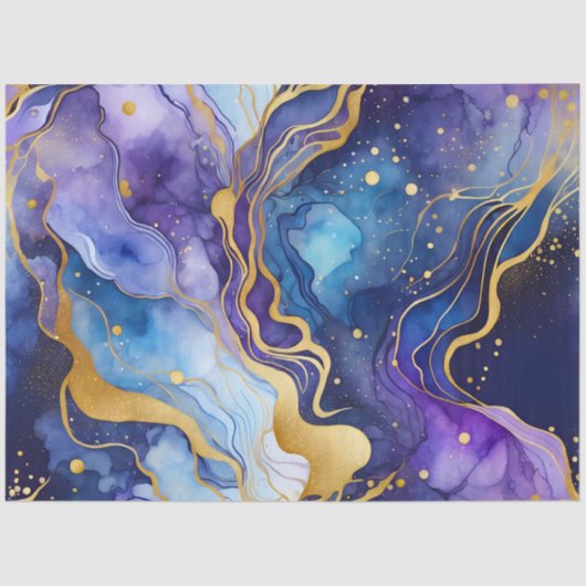 カラフル大理石インクアートティッシュペーパー 薄葉紙 (正面)