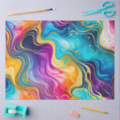 カラフル大理石インクアートティッシュペーパー 薄葉紙 (クラフト)