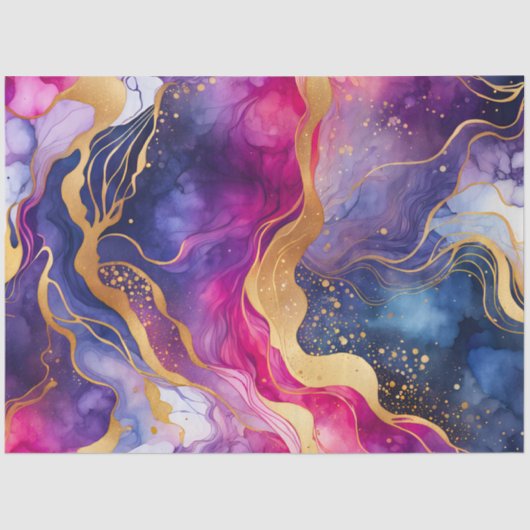 カラフル大理石インクアートティッシュペーパー 薄葉紙 (正面)